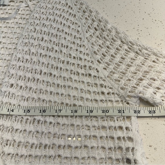 Jones Studio White Crochet Open-Knit Tie Front Shrug Women’s Medium Cotton - Picture 8 of 10